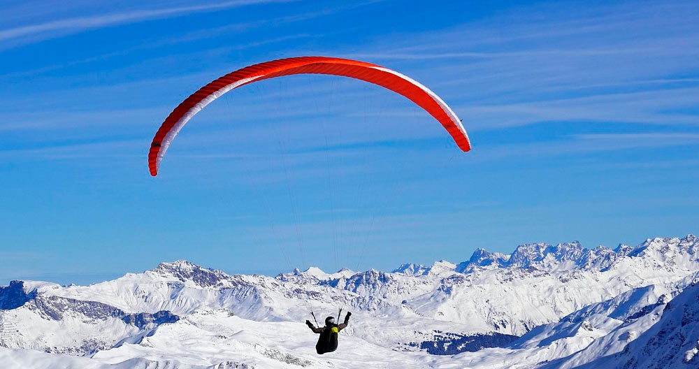 Actividades en la nieve, parapente